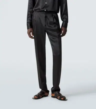 Rubinacci Reversible silk straight pants | Thumbnail 3 Rubinacci Reversible silk straight pants | Thumbnail 3