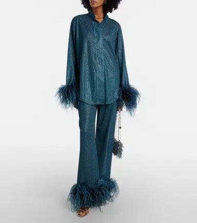 Oseree Oséree Lumière Plumage wide-leg pants | Thumbnail 2 Oseree Oséree Lumière Plumage wide-leg pants | Thumbnail 2