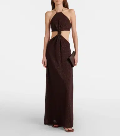 Oseree Oséree Lumière cutout halterneck maxi dress | Thumbnail 2 Oseree Oséree Lumière cutout halterneck maxi dress | Thumbnail 2