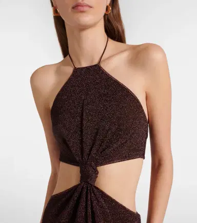 Oseree Oséree Lumière cutout halterneck maxi dress | Thumbnail 3 Oseree Oséree Lumière cutout halterneck maxi dress | Thumbnail 3