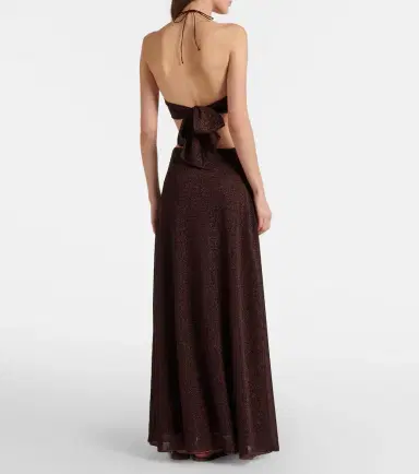 Oseree Oséree Lumière cutout halterneck maxi dress | Thumbnail 4 Oseree Oséree Lumière cutout halterneck maxi dress | Thumbnail 4