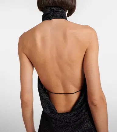 Oseree Oséree Lumière Plumage halterneck maxi dress | Thumbnail 2 Oseree Oséree Lumière Plumage halterneck maxi dress | Thumbnail 2