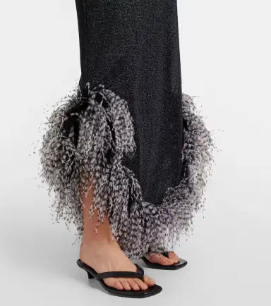 Oseree Oséree Lumière Plumage halterneck maxi dress | Thumbnail 3 Oseree Oséree Lumière Plumage halterneck maxi dress | Thumbnail 3