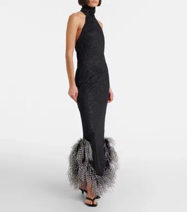 Oseree Oséree Lumière Plumage halterneck maxi dress | Thumbnail 5 Oseree Oséree Lumière Plumage halterneck maxi dress | Thumbnail 5