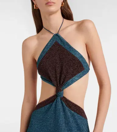 Oséree Oséree Lumière cutout halterneck maxi dress | Thumbnail 2 Oséree Oséree Lumière cutout halterneck maxi dress | Thumbnail 2