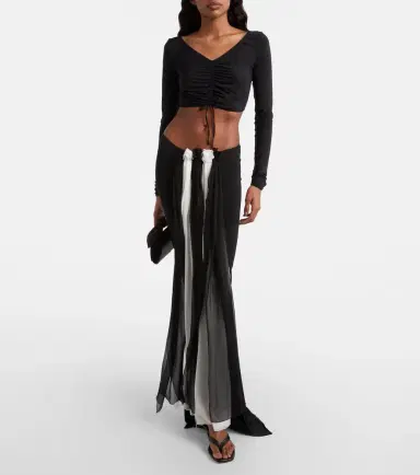 Nensi Dojaka Ruched crop top | Thumbnail 2 Nensi Dojaka Ruched crop top | Thumbnail 2