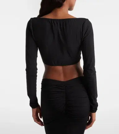 Nensi Dojaka Ruched crop top | Thumbnail 4 Nensi Dojaka Ruched crop top | Thumbnail 4