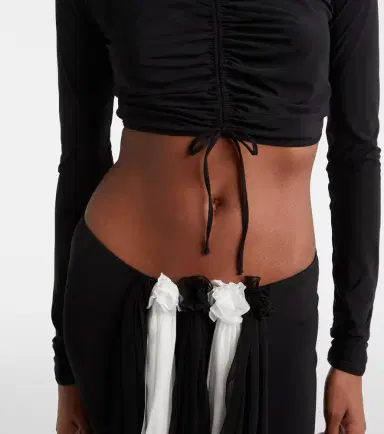 Nensi Dojaka Ruched crop top | Thumbnail 6 Nensi Dojaka Ruched crop top | Thumbnail 6