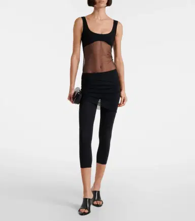 Nensi Dojaka Cropped tulle-trimmed leggings | Thumbnail 4 Nensi Dojaka Cropped tulle-trimmed leggings | Thumbnail 4