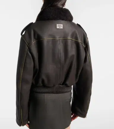 Acne Studios Leather bomber jacket | Thumbnail 4 Acne Studios Leather bomber jacket | Thumbnail 4