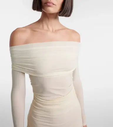 Wolford Draped semi-sheer off-shoulder top | Thumbnail 4 Wolford Draped semi-sheer off-shoulder top | Thumbnail 4