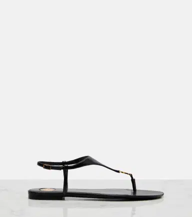 Saint Laurent Cassandre leather thong sandals | Thumbnail 2 Saint Laurent Cassandre leather thong sandals | Thumbnail 2