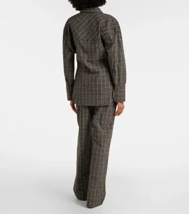Rohe Róhe Checked cotton wide-leg pants | Thumbnail 5 Rohe Róhe Checked cotton wide-leg pants | Thumbnail 5