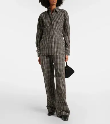 Rohe Róhe Checked cotton wide-leg pants | Thumbnail 6 Rohe Róhe Checked cotton wide-leg pants | Thumbnail 6