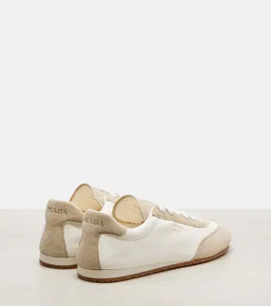 Prada Suede-trimmed leather sneakers | Thumbnail 4 Prada Suede-trimmed leather sneakers | Thumbnail 4