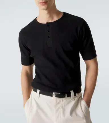 Lemaire Cotton and linen Henley shirt | Thumbnail 3 Lemaire Cotton and linen Henley shirt | Thumbnail 3