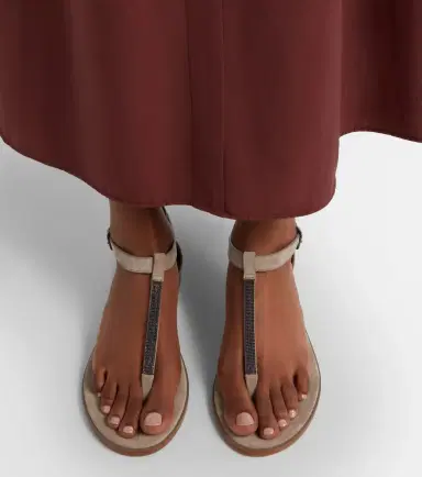 Brunello Cucinelli Monili suede slides | Thumbnail 2 Brunello Cucinelli Monili suede slides | Thumbnail 2
