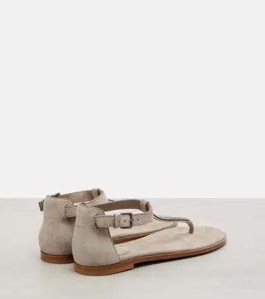 Brunello Cucinelli Monili suede slides | Thumbnail 6 Brunello Cucinelli Monili suede slides | Thumbnail 6