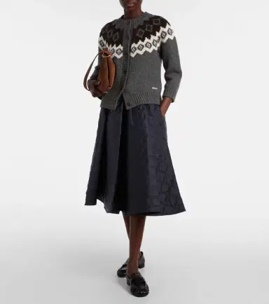 Prada Intarsia wool and cashmere cardigan | Thumbnail 2 Prada Intarsia wool and cashmere cardigan | Thumbnail 2