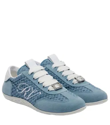 Roger Vivier Viv' suede-trimmed sneakers | Thumbnail 1 Roger Vivier Viv' suede-trimmed sneakers | Thumbnail 1