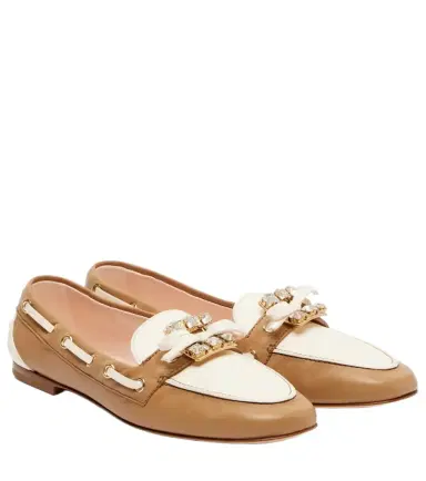 Roger Vivier Embellished leather boat shoes | Thumbnail 1 Roger Vivier Embellished leather boat shoes | Thumbnail 1