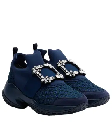 Roger Vivier Viv' Run suede-trimmed slip-on sneakers | Thumbnail 1 Roger Vivier Viv' Run suede-trimmed slip-on sneakers | Thumbnail 1