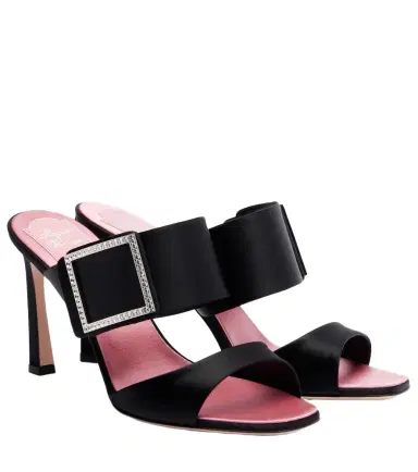 Roger Vivier Trompette 85 embellished satin mules | Thumbnail 1 Roger Vivier Trompette 85 embellished satin mules | Thumbnail 1