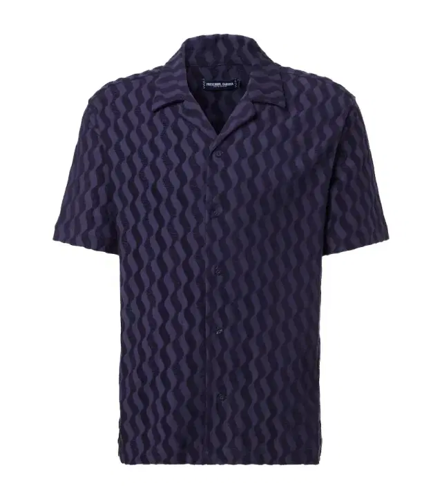 Roberto cotton-blend terry cuban shirt Roberto cotton-blend terry cuban shirt