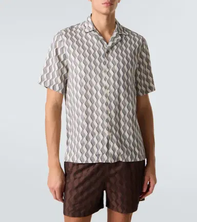 Frescobol Carioca Roberto printed linen bowling shirt | Thumbnail 3 Frescobol Carioca Roberto printed linen bowling shirt | Thumbnail 3