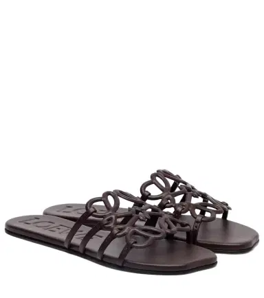 Loewe Petal Anagram leather slides | Thumbnail 1 Loewe Petal Anagram leather slides | Thumbnail 1