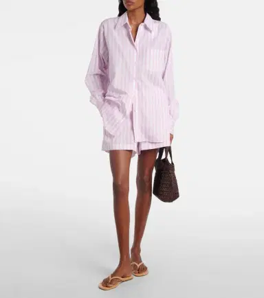 Hunza G Embroidered striped oversized cotton poplin shirt | Thumbnail 2 Hunza G Embroidered striped oversized cotton poplin shirt | Thumbnail 2
