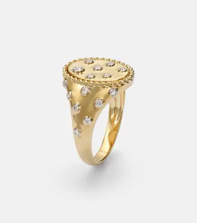 Yvonne Léon Yvonne Léon Plumetis 9kt gold ring with diamonds | Thumbnail 2 Yvonne Léon Yvonne Léon Plumetis 9kt gold ring with diamonds | Thumbnail 2