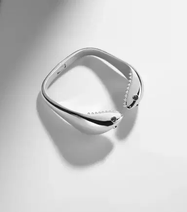 Yvonne Léon Yvonne Léon Requin 9kt white gold bangle with diamonds | Thumbnail 6 Yvonne Léon Yvonne Léon Requin 9kt white gold bangle with diamonds | Thumbnail 6