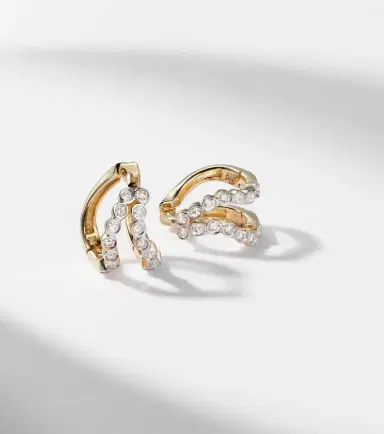 Mateo Wave 14kt gold huggie earrings with diamonds | Thumbnail 5 Mateo Wave 14kt gold huggie earrings with diamonds | Thumbnail 5