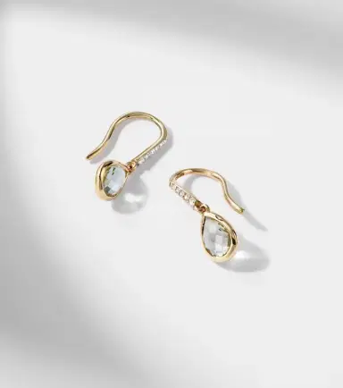 Mateo 14kt yellow gold earrings with amethyst and diamonds | Thumbnail 5 Mateo 14kt yellow gold earrings with amethyst and diamonds | Thumbnail 5