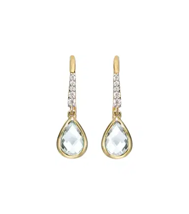 Mateo 14kt yellow gold earrings with amethyst and diamonds | Thumbnail 1 Mateo 14kt yellow gold earrings with amethyst and diamonds | Thumbnail 1