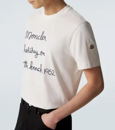 Moncler Embroidered cotton jersey T-shirt | Thumbnail 3 Moncler Embroidered cotton jersey T-shirt | Thumbnail 3