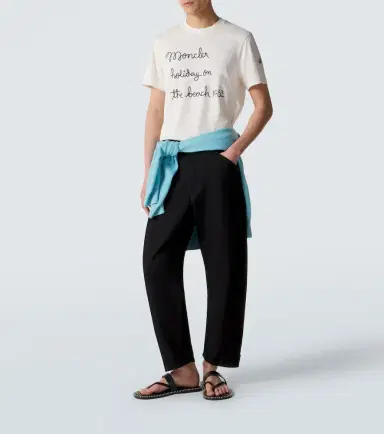 Moncler Embroidered cotton jersey T-shirt | Thumbnail 4 Moncler Embroidered cotton jersey T-shirt | Thumbnail 4