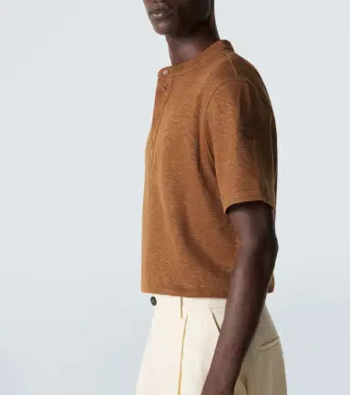 Moncler Cotton and linen-blend polo shirt | Thumbnail 5 Moncler Cotton and linen-blend polo shirt | Thumbnail 5