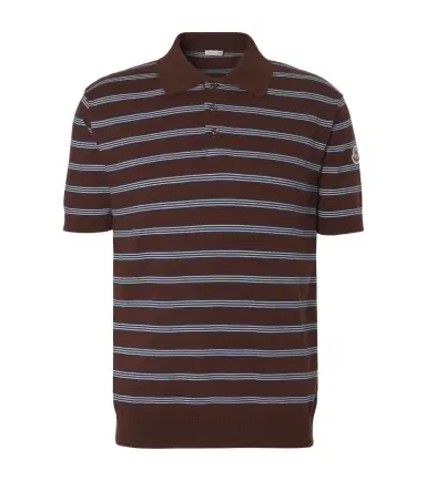 Moncler Striped cotton polo shirt | Thumbnail 1 Moncler Striped cotton polo shirt | Thumbnail 1
