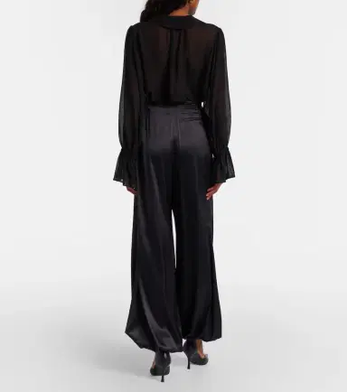 Nina Ricci Silk-blend satin wide-leg pants | Thumbnail 4 Nina Ricci Silk-blend satin wide-leg pants | Thumbnail 4