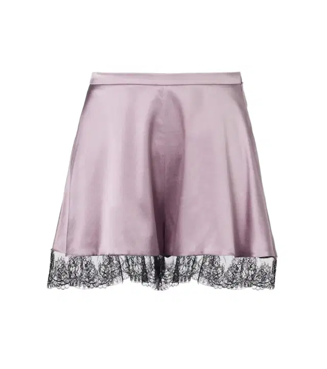 Lace-trimmed silk-blend satin shorts Lace-trimmed silk-blend satin shorts