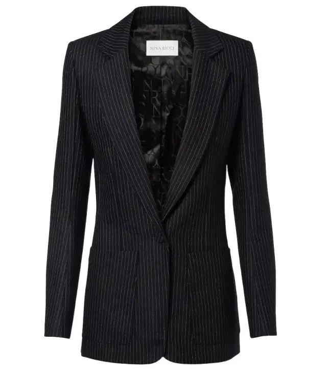 Pinstripe wool-blend blazer Pinstripe wool-blend blazer