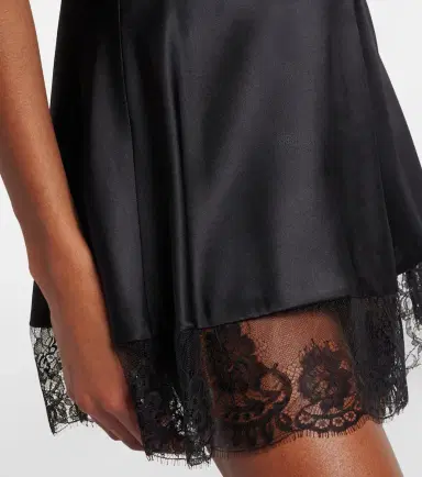 Nina Ricci Lace-trimmed silk-blend satin shorts | Thumbnail 5 Nina Ricci Lace-trimmed silk-blend satin shorts | Thumbnail 5