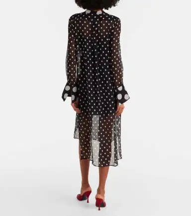 Nina Ricci Polka-dot semi-sheer silk midi dress | Thumbnail 3 Nina Ricci Polka-dot semi-sheer silk midi dress | Thumbnail 3