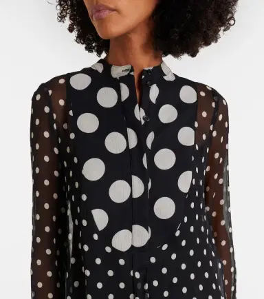 Nina Ricci Polka-dot semi-sheer silk midi dress | Thumbnail 5 Nina Ricci Polka-dot semi-sheer silk midi dress | Thumbnail 5
