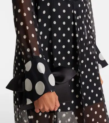 Nina Ricci Polka-dot semi-sheer silk midi dress | Thumbnail 6 Nina Ricci Polka-dot semi-sheer silk midi dress | Thumbnail 6
