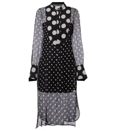 Nina Ricci Polka-dot semi-sheer silk midi dress | Thumbnail 1 Nina Ricci Polka-dot semi-sheer silk midi dress | Thumbnail 1