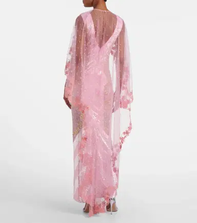 LA FUORI Là Fuori Panorama embellished caped gown | Thumbnail 2 LA FUORI Là Fuori Panorama embellished caped gown | Thumbnail 2