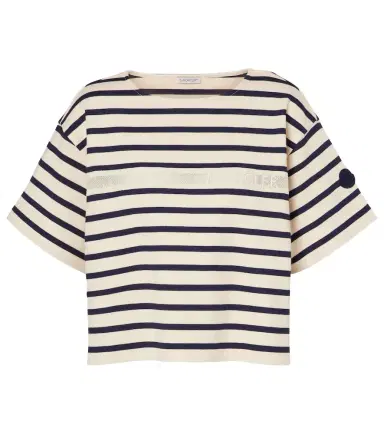 Moncler Striped cotton jersey T-shirt | Thumbnail 1 Moncler Striped cotton jersey T-shirt | Thumbnail 1